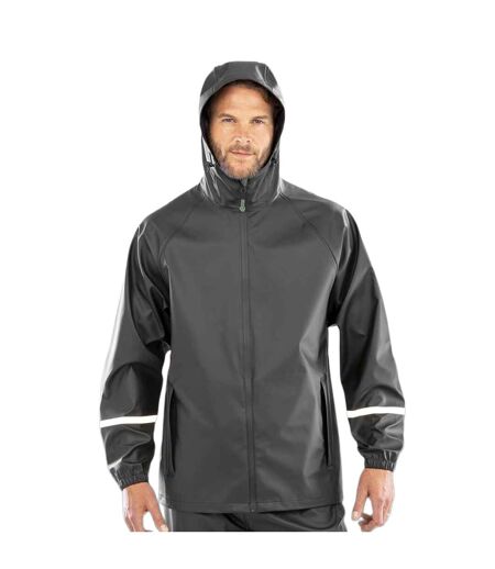 Mens Prism Pu Waterproof Jacket Black Result Genuine Recycled