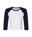 T-shirt court femme blanc / bleu marine Bella + Canvas-1