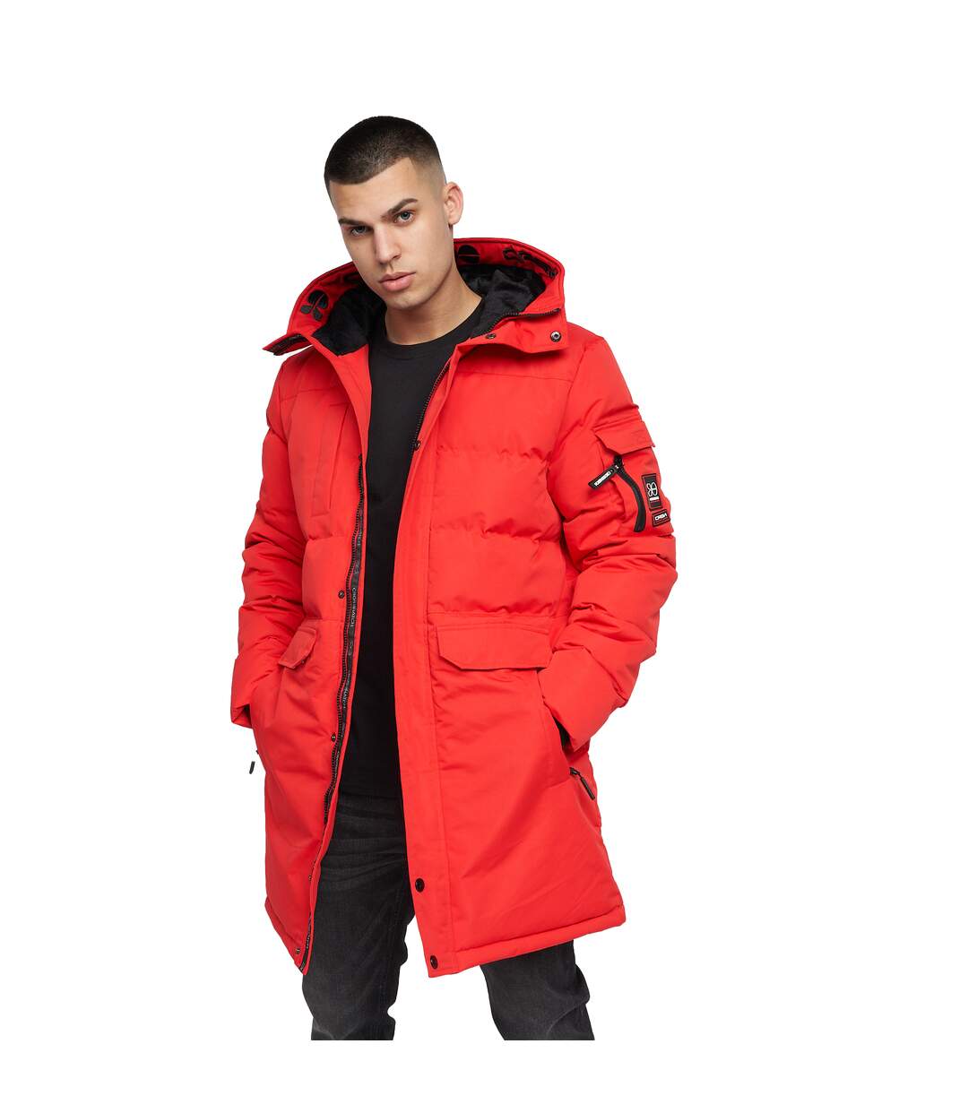 Crosshatch Mens Milwaka Long Padded Jacket (Red)