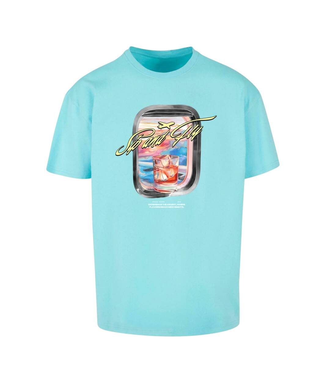 Mens Sip&fly Heavyweight Oversized T-shirt Bleu Béryl Mister Tee-2