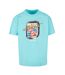 Mens Sip&fly Heavyweight Oversized T-shirt Bleu Béryl Mister Tee-2