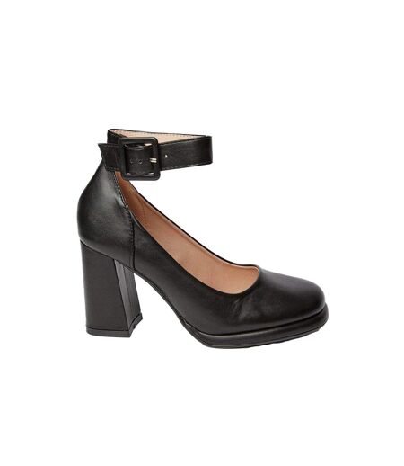 Womens/ladies Celine High Block Heel Court Shoes Black Faith