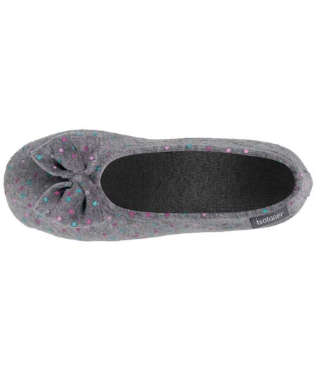 Isotoner Chaussons Ballerines femme velours semelle ultra souple mousse à mémoire forme