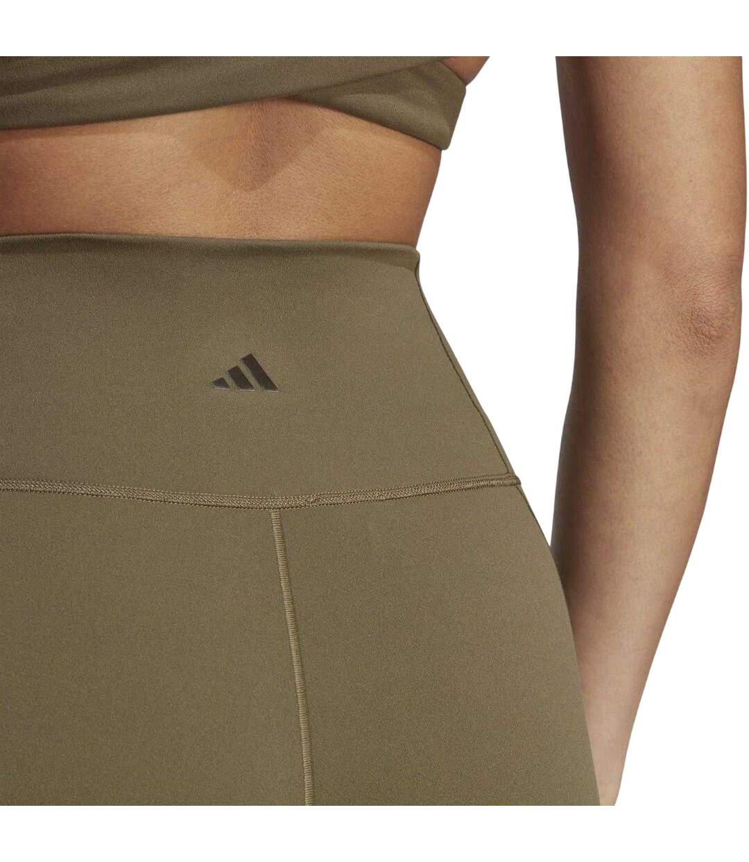 Legging Yoga Motif/style Découpé Femme Vert Kaki Chiné Adidas-4