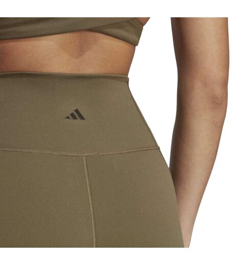 Legging Yoga Motif/style Découpé Femme Vert Kaki Chiné Adidas