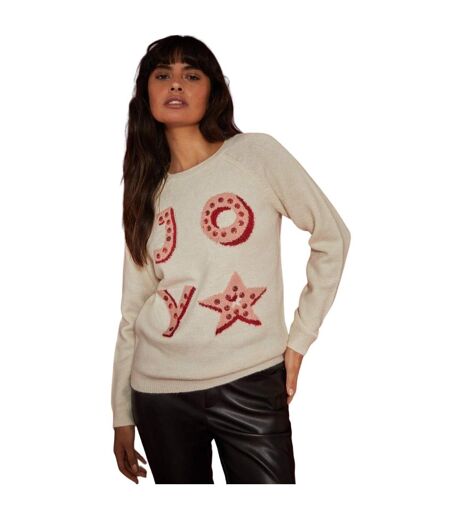 Womens/ladies joy glitter christmas jumper ivory Dorothy Perkins