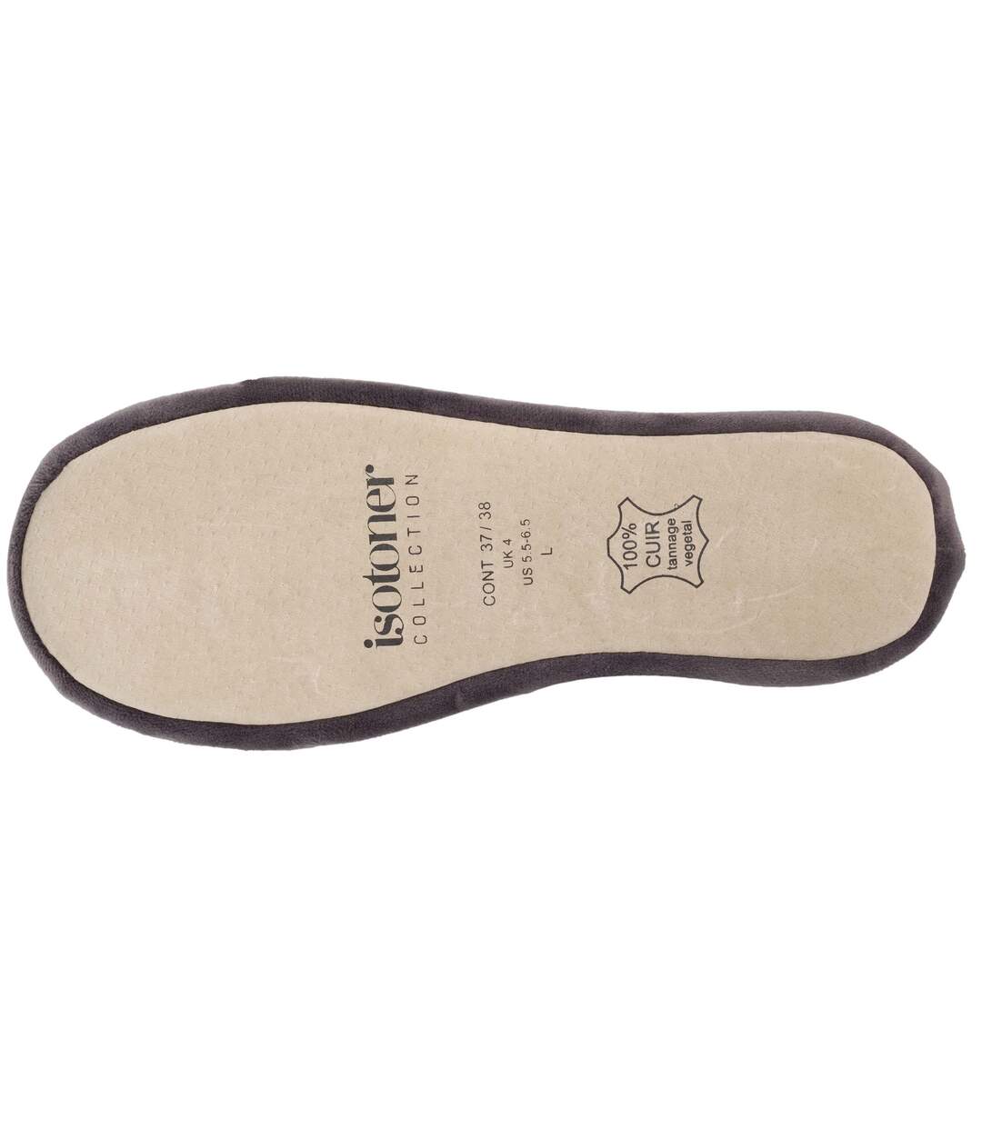Isotoner Chaussons Ballerines femme brodée pois-4