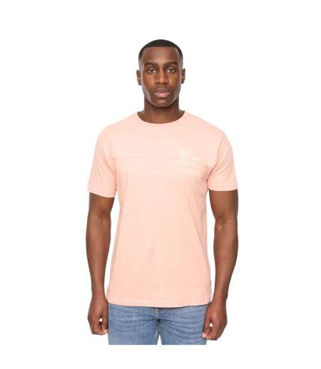 Mens seamtext t-shirt coral Duck and Cover