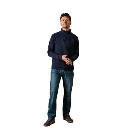 Mens Premium Cotton Funnel Neck Sweatshirt Navy Maine