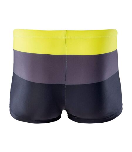 Short De Bain Motif/style À Rayures Homme Jaune Fer Noir Aquawave