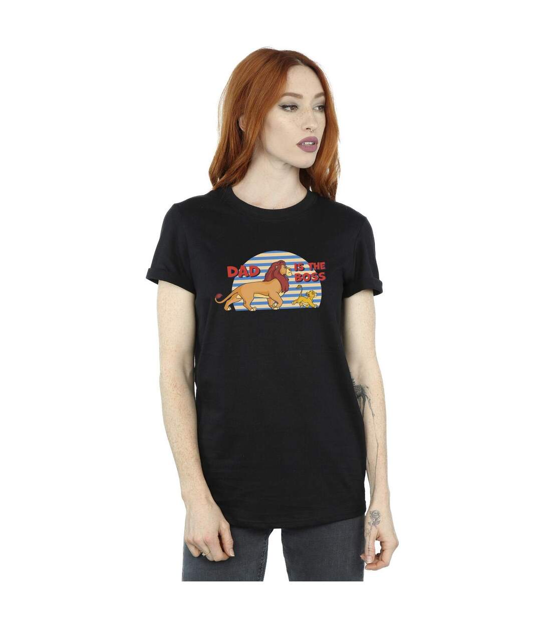 Disney Womens/Ladies The Lion King Dad Boss Cotton Boyfriend T-Shirt (Noir) - UTBI29547-2