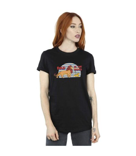 Disney Womens/Ladies The Lion King Dad Boss Cotton Boyfriend T-Shirt (Noir) - UTBI29547
