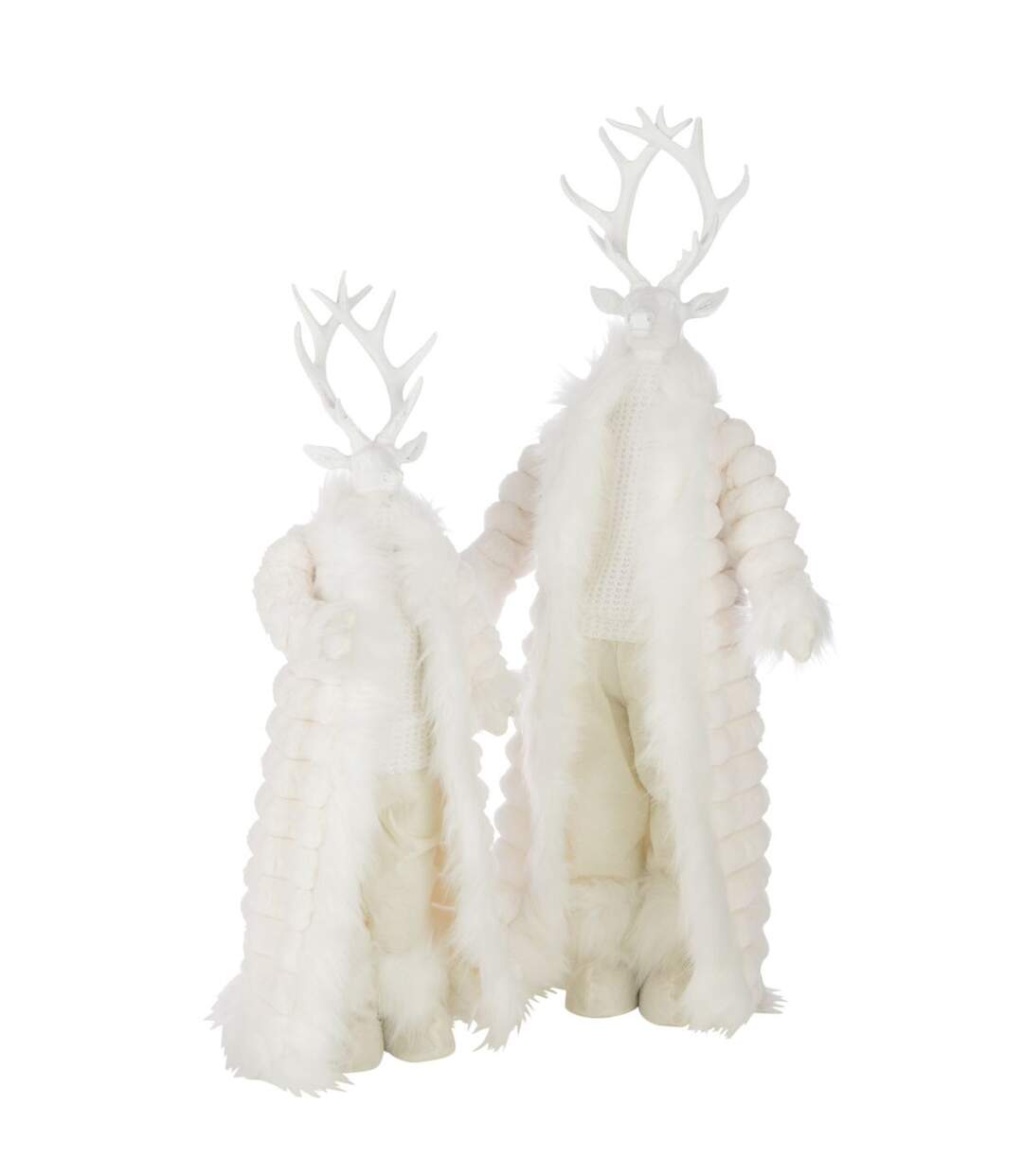 Statue Cerf Debout Manteau 76cm Blanc-2
