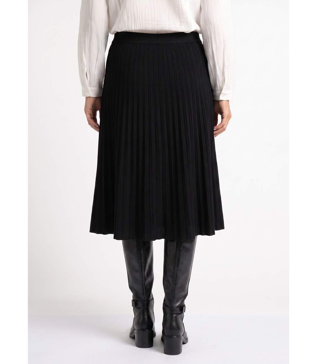 Jupe longue en maille lourde avec ceinture-2