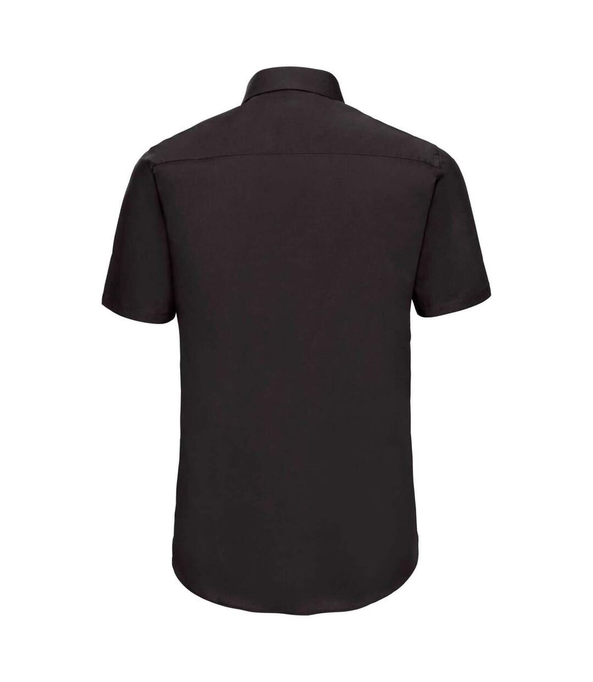 Russell Collection Mens Short Sleeve Easy Care Fitted Shirt (Black)