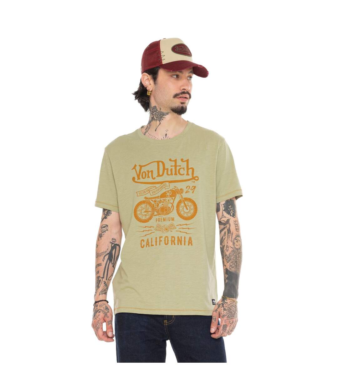 T-shirt homme regular en slub heavy wash print devant Zane Vondutch-1