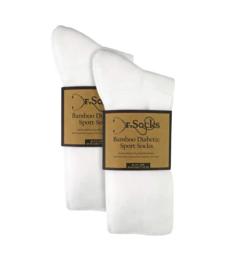 Dr.Socks - Lot de 6 Chaussettes Sport Diabétiques Homme Respirantes