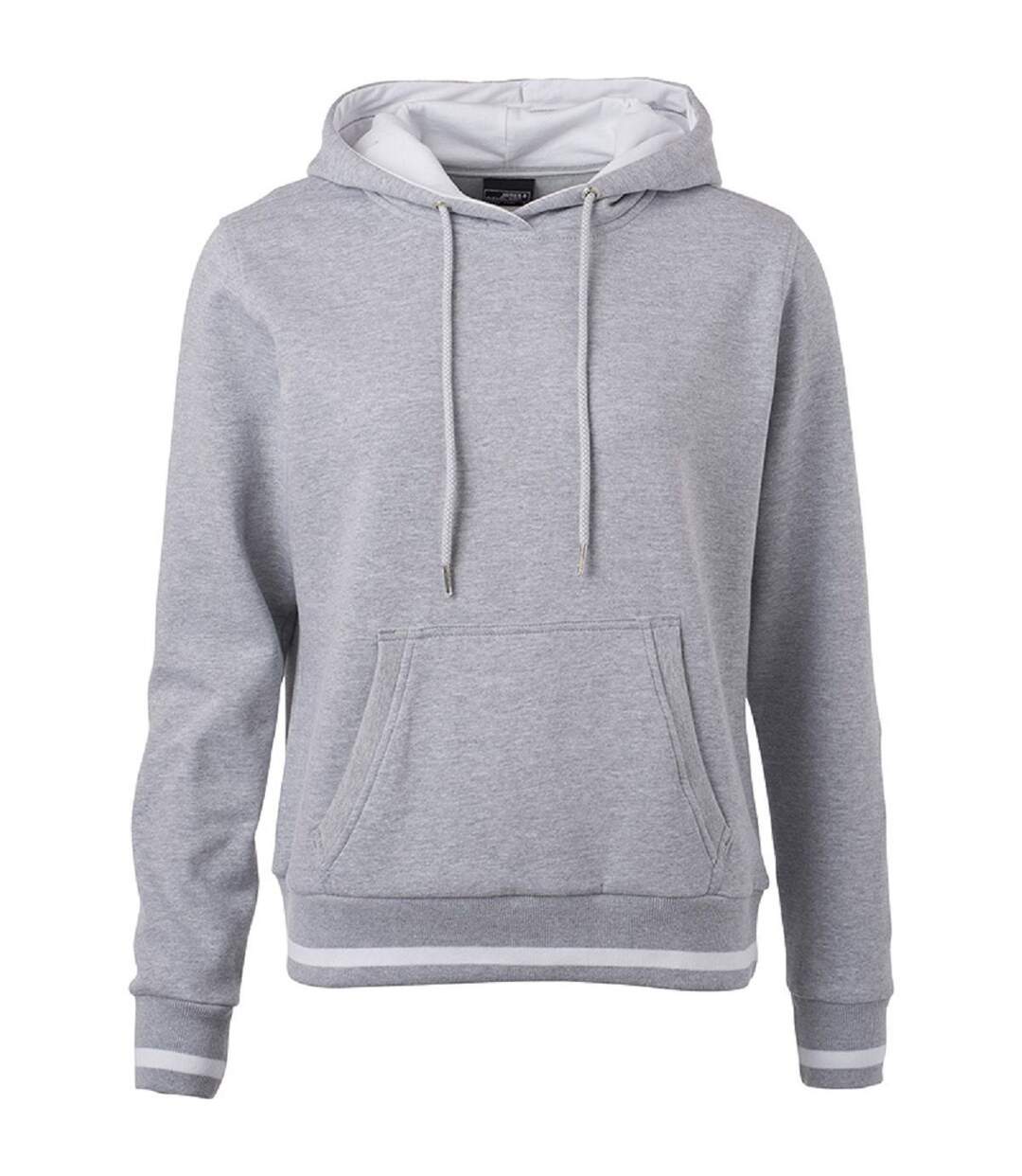 Sweat shirt à capuche femme - JN777 - gris chiné