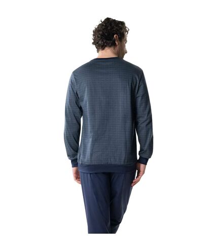 Pyjama long col rond homme Mercerisé