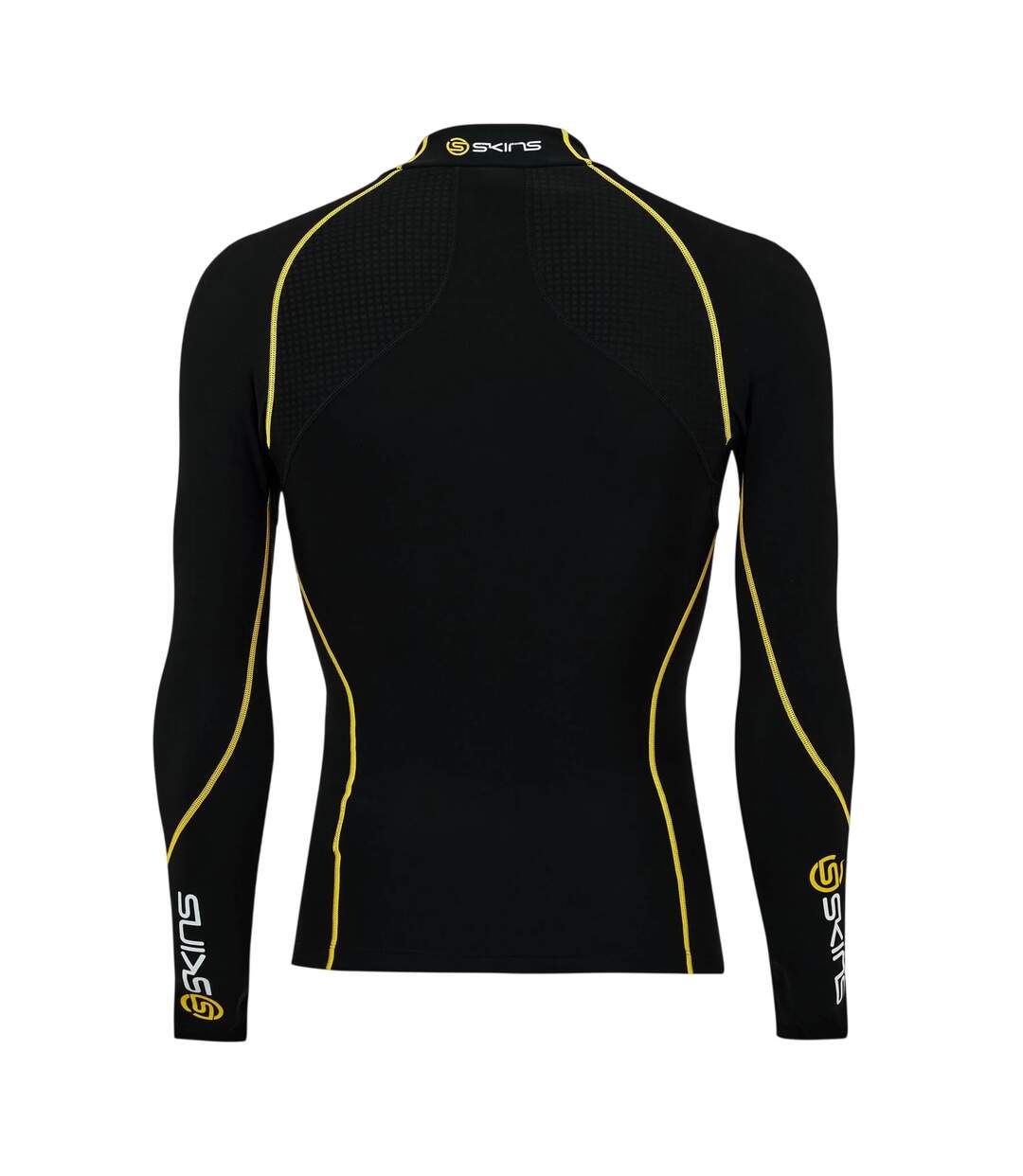 Mens A200 Contrast Line Fitted Long-sleeved Compression Shirt Black Skins-2