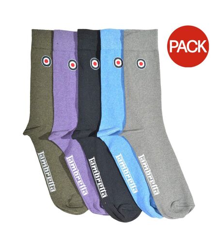 Chaussettes Motif/style Uni Homme Gris Bleu Marine Vert Kaki Bleu Bordeaux Lambretta