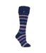 Ladies Multicoloured Striped Patterned Long Wellington Boot Thermal Socks-1