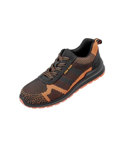 Unisex adults suede trim safety trainer black/orange Result Work-Guard