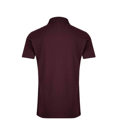 Mens miles pique organic polo shirt mulled wine Weird Fish