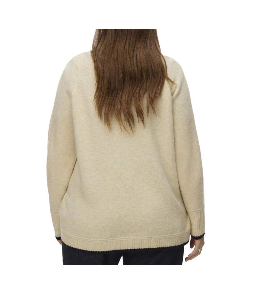 Pull blanc/beige femme vero moda curve caquarius-2