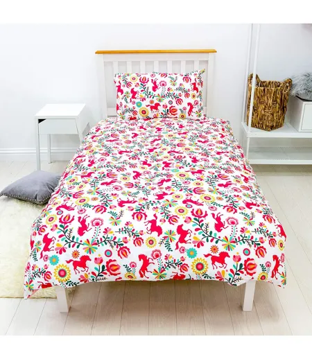 Fiesta Reversible Duvet Set Pink Multicoloured Spirit