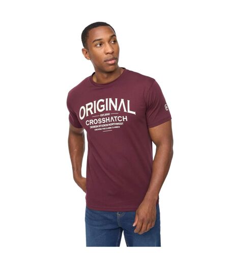 Mens Vintarge T-shirt Raisin Purple Crosshatch