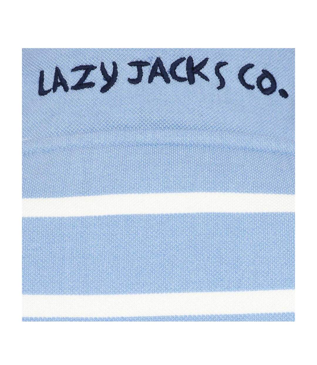 Womens/ladies Pique Button Neck Sweatshirt Sky Lazy Jacks-3