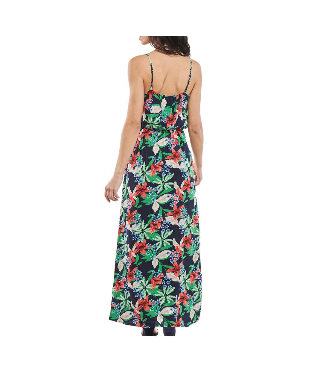 Robe Longue Marine à fleurs Femme Only Nova-2