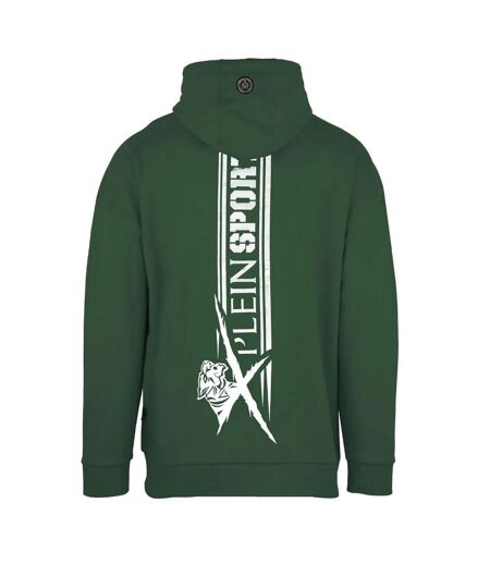 Sweat À Capuche Motif/style Gros Logo Homme Vert Plein Sport