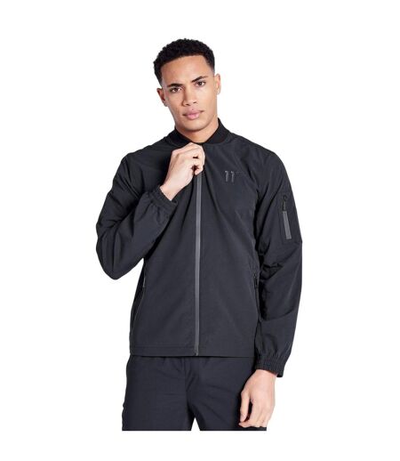 Mens Krypton Logo Full Zip Bomber Jacket Black 11 Degrees