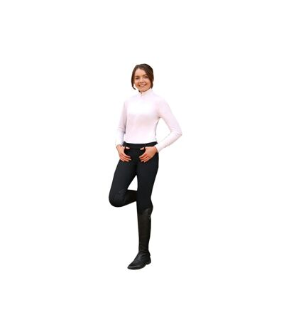 Womens/ladies Glacial Softshell Horse Riding Tights Black Hy