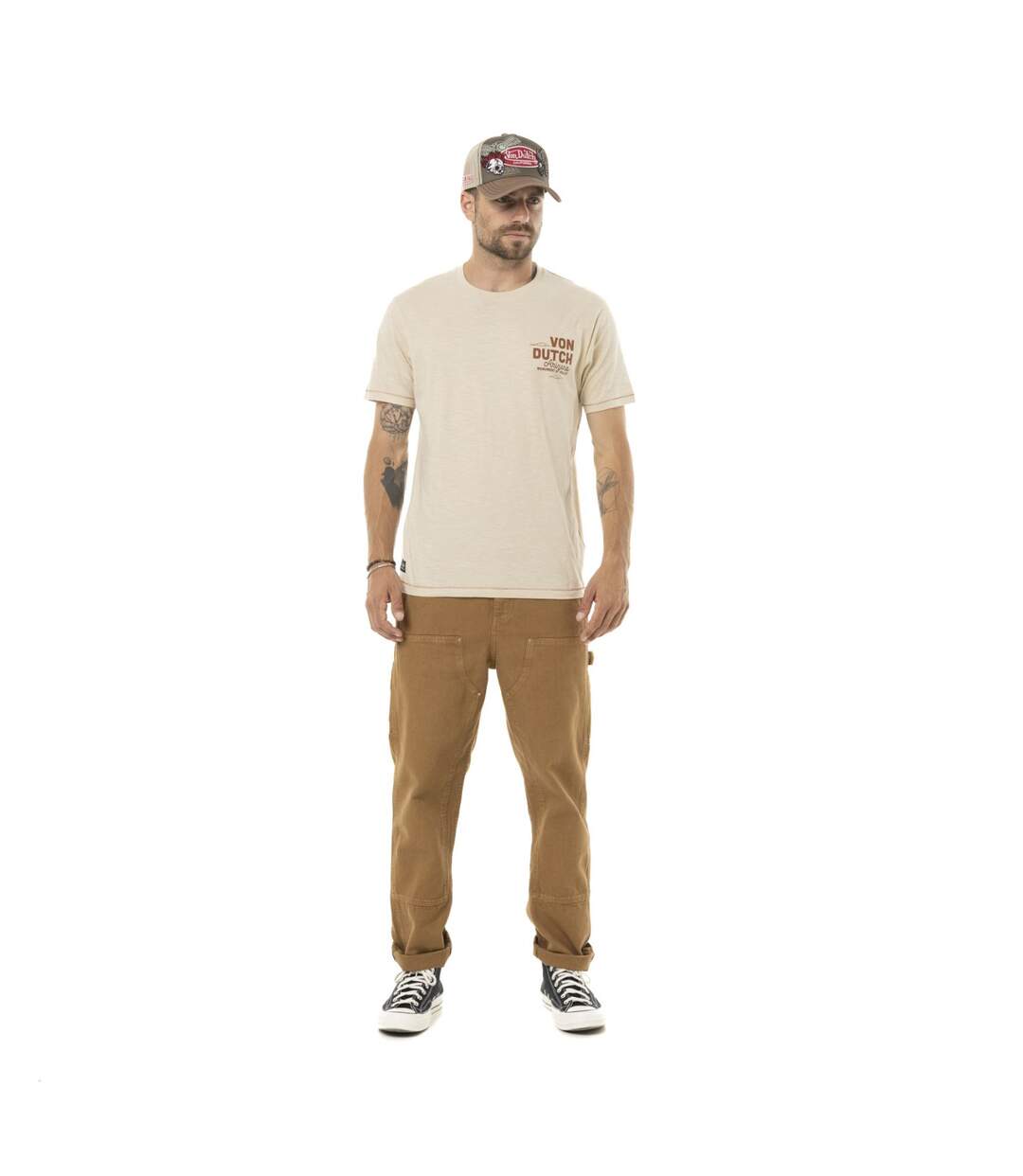 T-shirt homme regular en jersey 170gr print devant&dos Arizo Vondutch-5