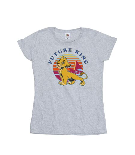 Disney T-shirt en coton Femme/Ladies The Lion King Future King (Gris sportif) - UTBI25285