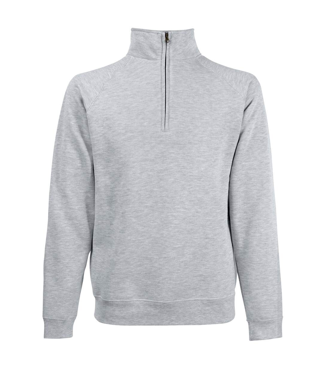 Fruit Of The Loom Mens Zip Neck Sweatshirt Top (Heather Grey) - UTBC1370-1