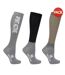 Pack of 3  Unisex adult riding boot socks  desert sand/pencil point grey/black Hy Sport Active