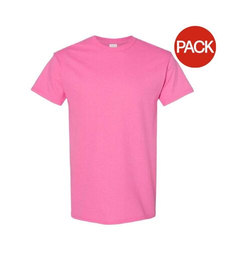 Lot de 5  t-shirts manches courtes hommes rose Gildan