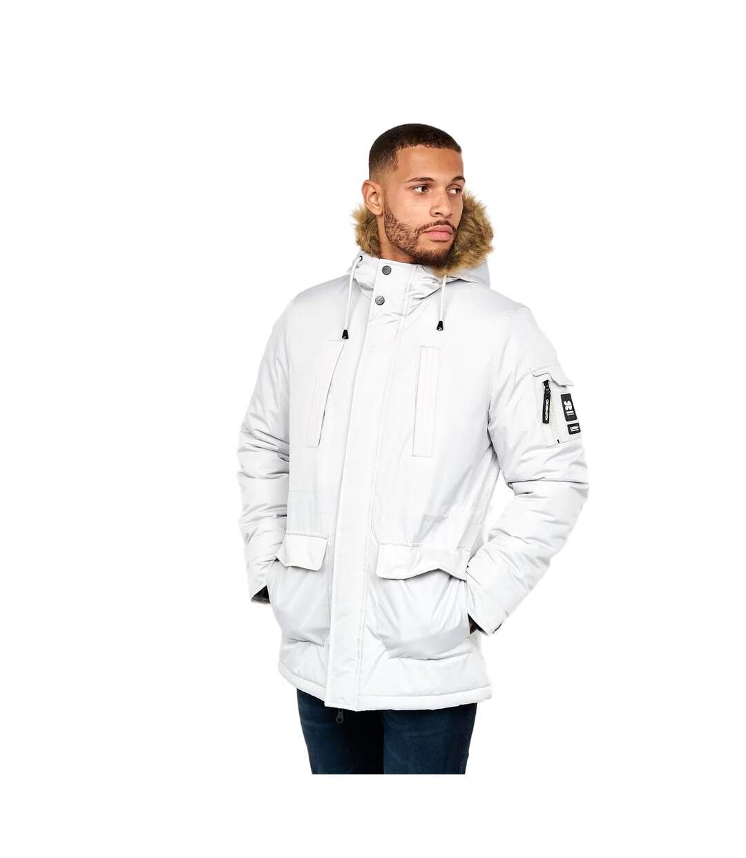 Parka Parkmoore Homme Gris Clair Crosshatch-2