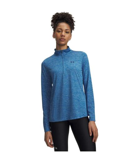 Womens/ladies Tech Textured Half Zip Top Aegean Blue Under Armour