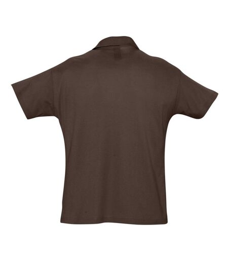 SOLS Mens Summer II Pique Short Sleeve Polo Shirt (Chocolate)