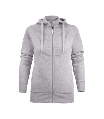 Womens/ladies Overhead Melange Full Zip Hoodie Grey Melange Printer