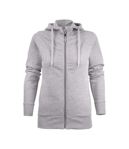 Womens/ladies Overhead Melange Full Zip Hoodie Grey Melange Printer