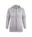 Womens/ladies Overhead Melange Full Zip Hoodie Grey Melange Printer-1