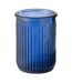 Vase Design en Verre Stripe 20cm Bleu-1