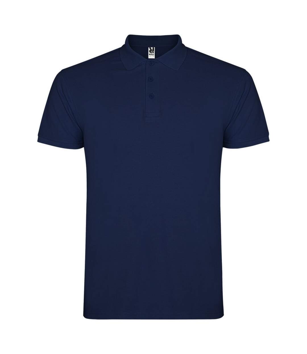 Mens star short-sleeved polo shirt navy blue Roly