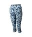 Womens/ladies Influential Ii Snake Print 3/4 Length Leggings Blue Regatta-3